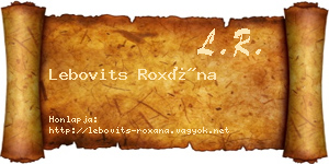 Lebovits Roxána névjegykártya